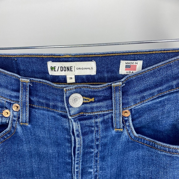 RE/DONE Denim High Rise Ankle Crop Skinny Jeans 26 - Picture 11 of 14
